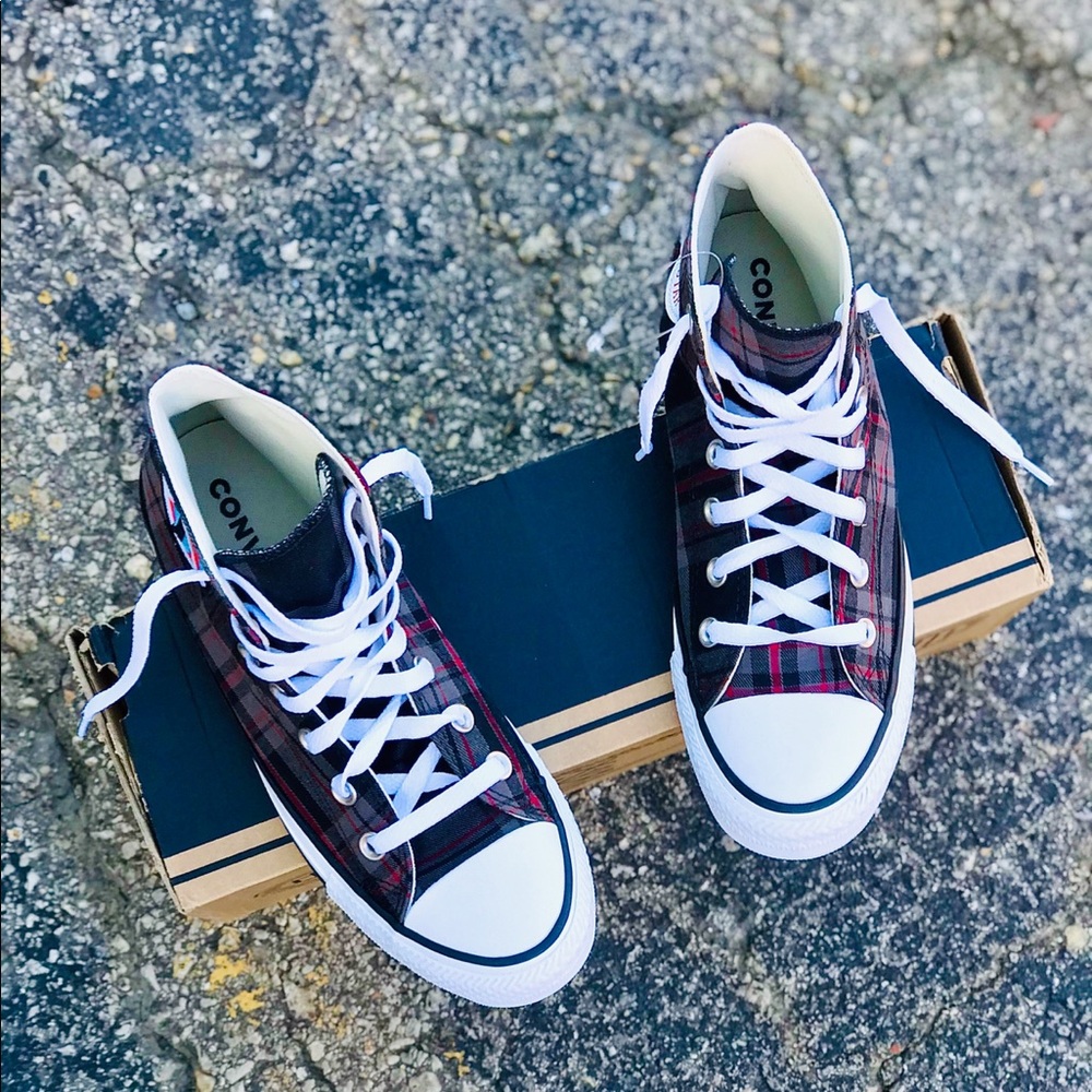 Sale 5 Star NWT HTF Converse CT Peace Plaid Hi - Picture 9 of 13